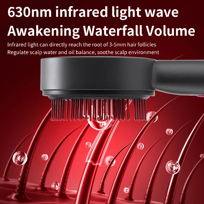 Cordless Hair Growth Oil Applicator Scalp Massage Brush Electric Comb Red Light Therapy Scratching Head Massager