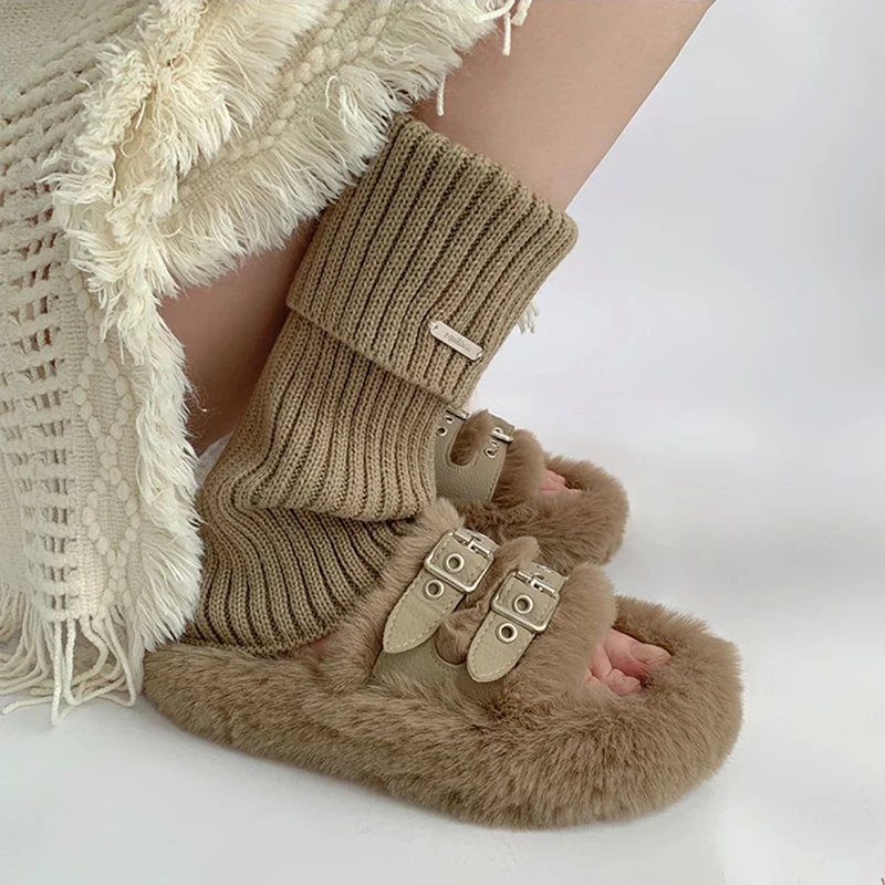 Mode vrouwen Beenwarmers Lolita Lange Sokken Gebreide Voet Cover Arm Warmer Winter Gehaakte Hoop Sok Meisje Lange Kous