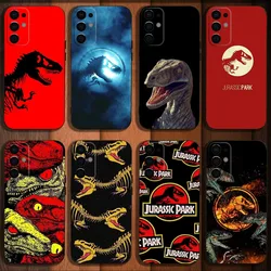 J-JurassicS P-Park Dinosaur Phone Case For Samsung S24,S21,S22,S23,S30,Ultra,S20,Plus,Fe,Lite,Note,10,9,5G Black Soft Cover