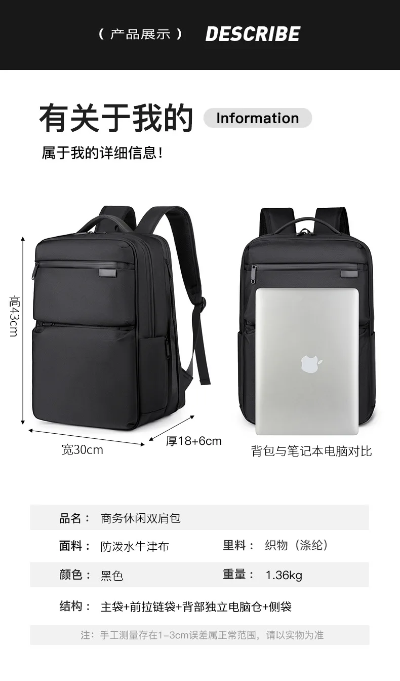 Large Capacity Multi-Functional Business Laptop Backpack for Men, Business Travel Commuter Bag for Work & Trip,Carry-On Luggage
