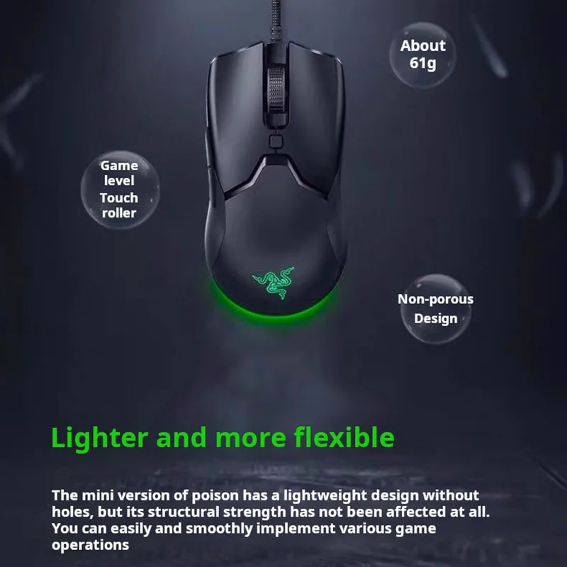 Razer Thunder Snake Viper mini Mini Cable Gaming RGB Dedicated Mouse To Eat Chicken CF press gun