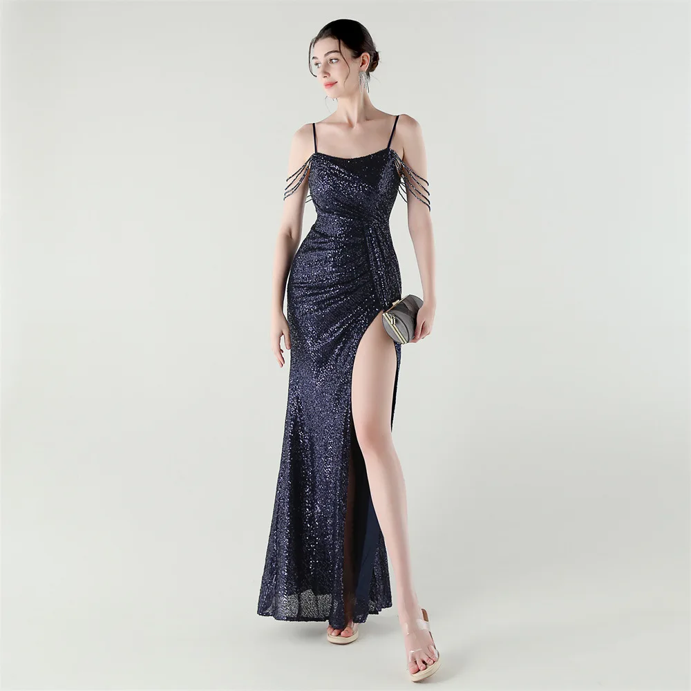 

Elegant Evening Dress Women Mermaid Long Formal Gown Sleeveless Prom Party Banquet Dress Floor Length Special Occasion Gala