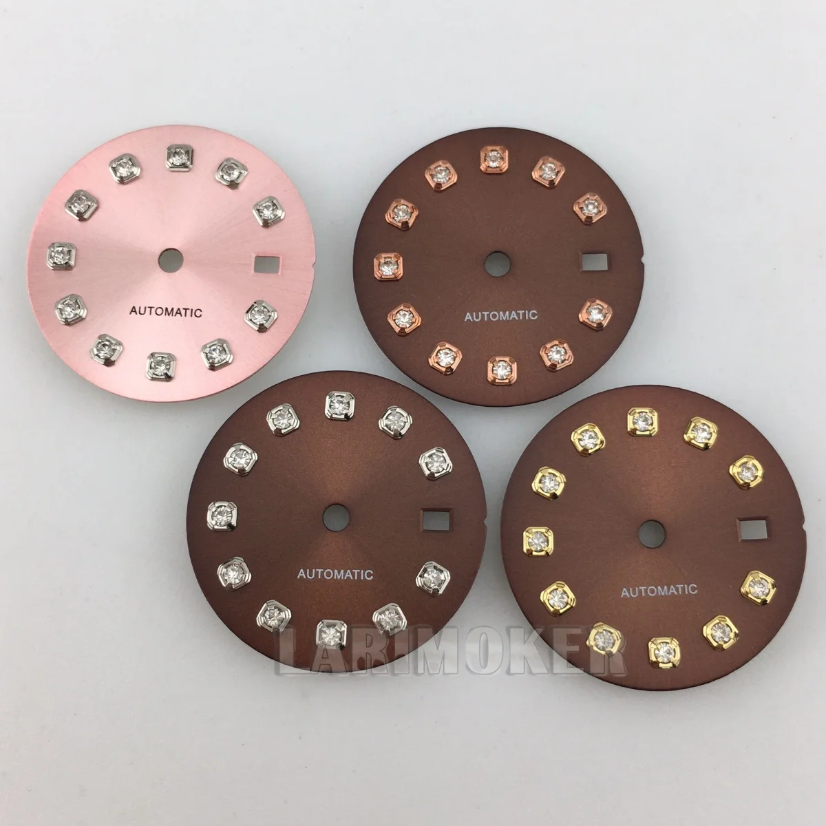 20.5mm Brown Sunburst Dial Suitable for Ladies 26mm NH05 Movement Accessories Gold and Silver Rose Gold Diamond Index