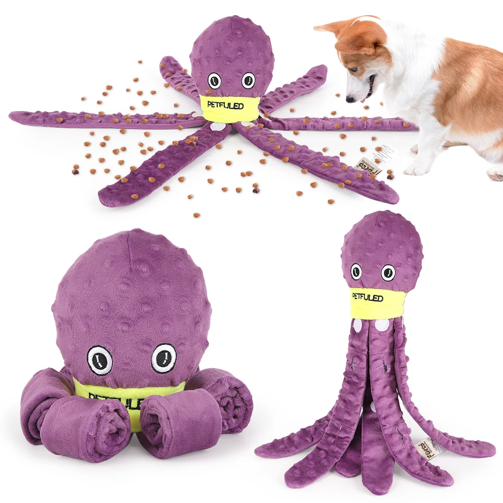 Zabawki wzbogacające dla psów na Walentynki，Zabawki dla psów Octopus，Zabawka dla psów Snuffle，Pomaga zwierzętom powoli jeść, Interaktywna zabawka dla psów Puzzle Game