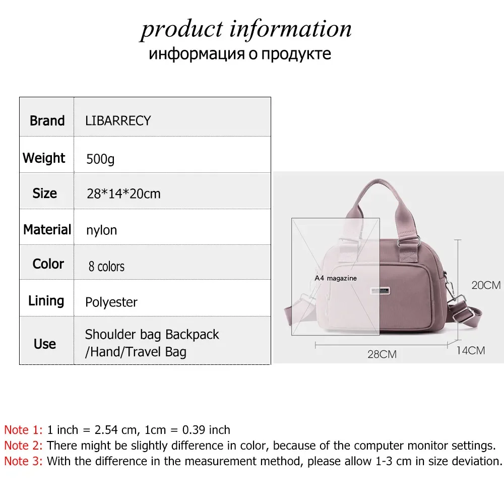 Multi Layer Pockets Women Handbag Fashion Shoulder Bag Female Designer Nylon Ladies Waterproof Messenger Crossbody Bag for Women