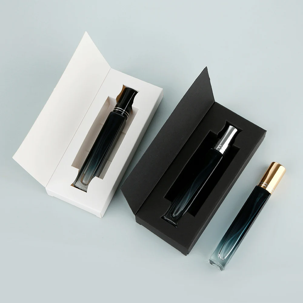 상자가 있는 30 PCS 10ml 그라데이션 블루 두꺼운 유리 향수 스프레이 병