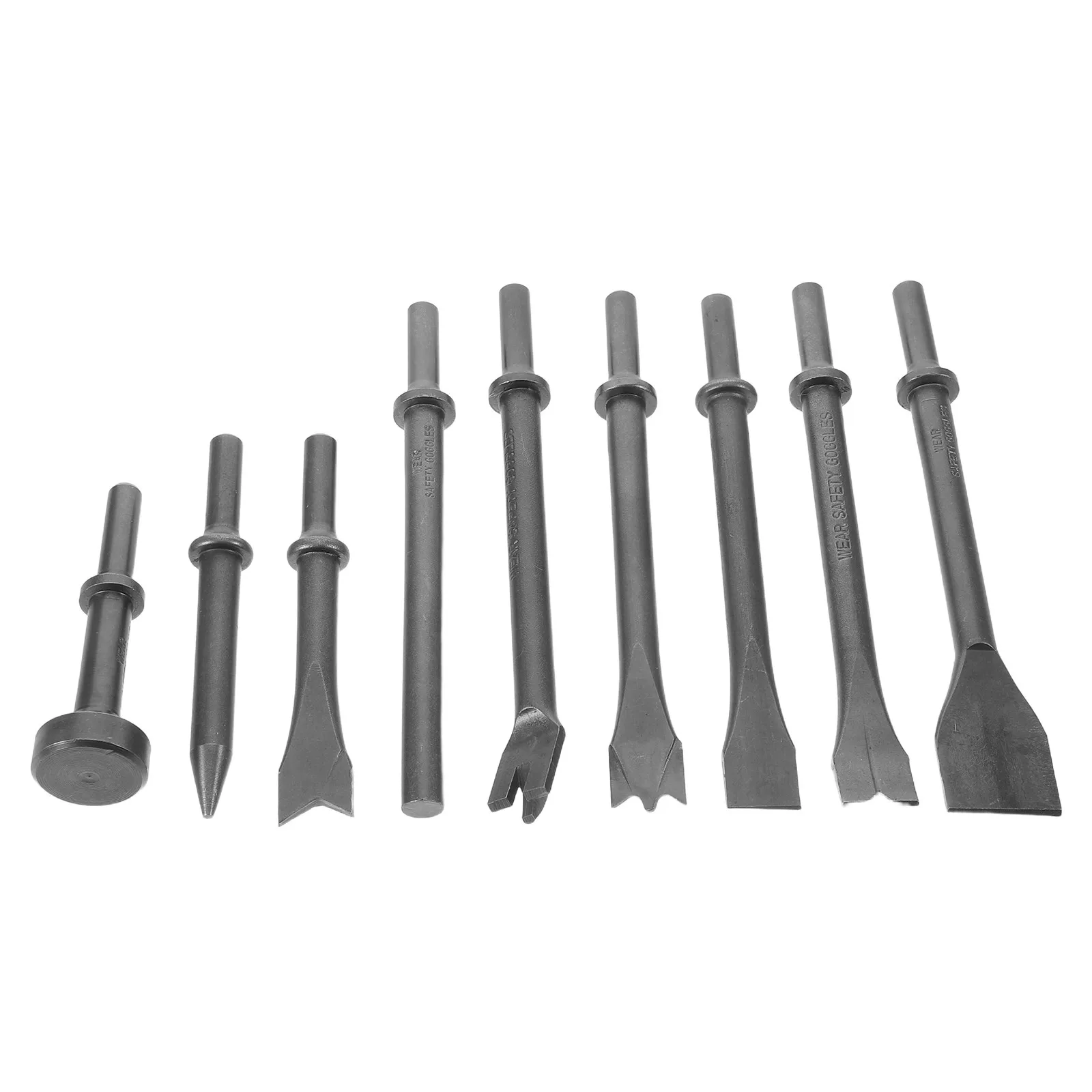 9Pcs Air Hammer Chisel Bits Set for Concrete Breaking, Tile Removal & Metalworking – Durable Pneumatic Tool Accessories