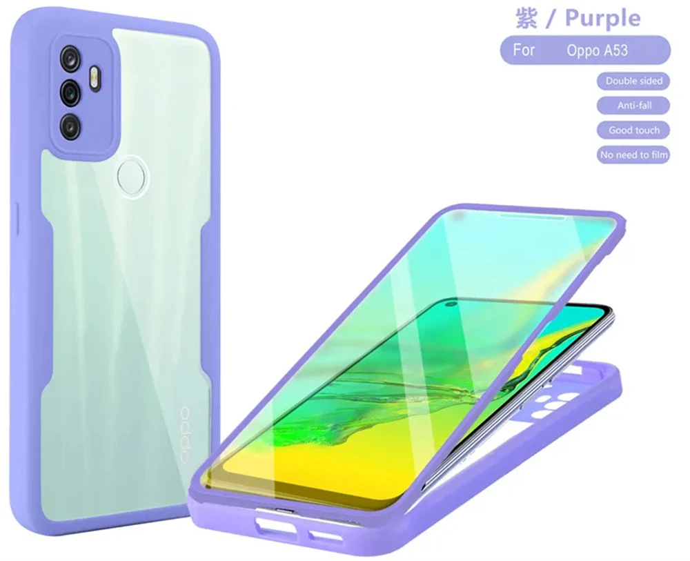 Double Sided Case Protection for Oppo A53 4G A53S CPH2127 CPH2131 CPH2139 CPH2135 360 Full Protection Clear Cover for Oppo A33 2