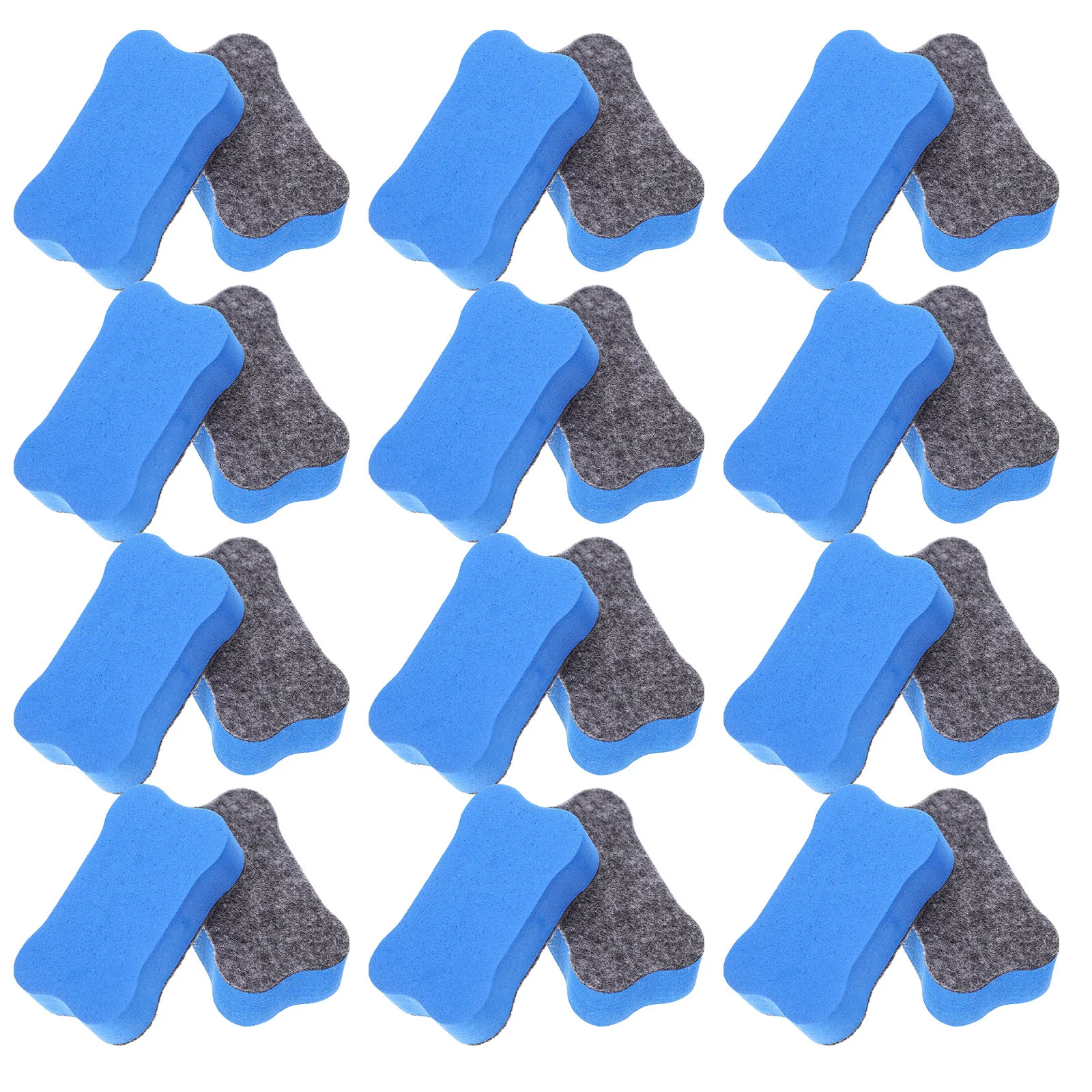 24Pcs Whiteboard Erasers Bone-Shaped Eva Felt Cloth Dry Erase Erasers Lightweight Portable School Office Classroom Supplies