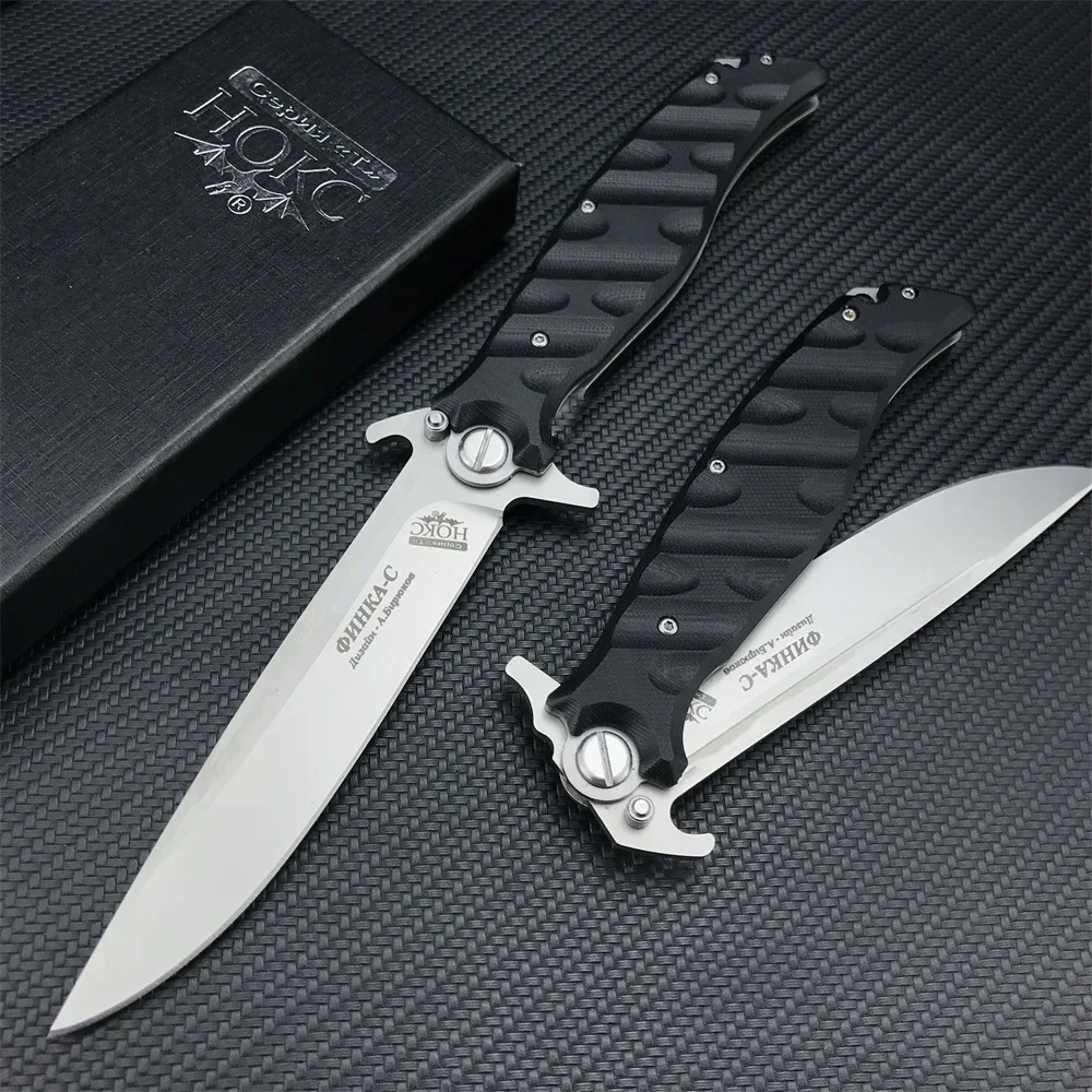 

Russia HOKC Ball Bearing D2 Steel Blade G10 Handle Folding Knife EDC Tactical Rescue Multi Tool Portable Hunting Survival Knife