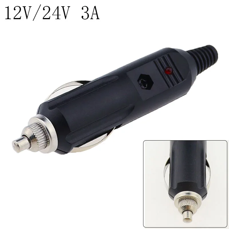 1PC Car Cigarette Lighter Plug Adapter LED Fuse 12V  24V3A 12 Volt DC Auto Vehicle  Male Cigarette Lighter Socket Converter Plug