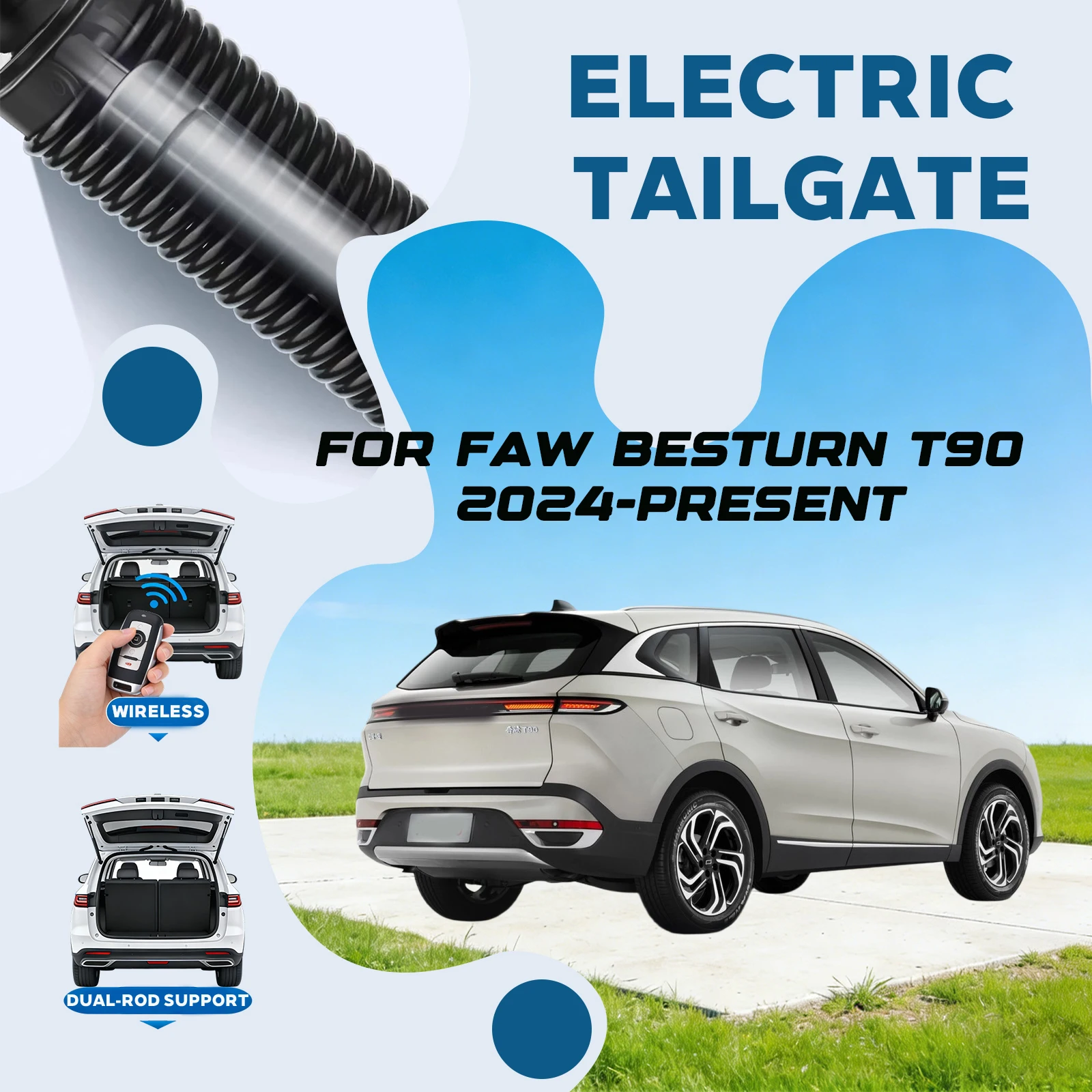 For FAW Besturn T90 2024-present Electric Tailgate with Sensor Trunk Anti-pinch Memory Height Intelligent Operation