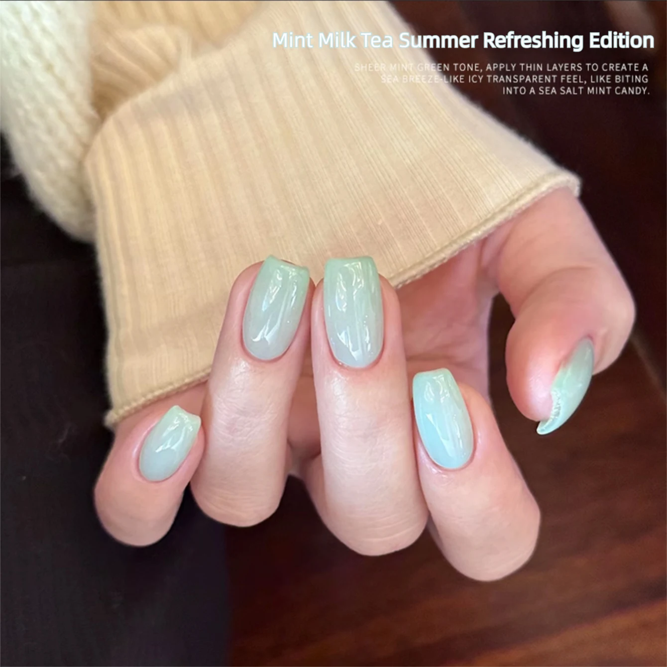 MIANEL  Mint Milk Tea Nail Gel 2026 Summer New Arrival Fresh Green Skin-Friendly Professional UV Nail Polish Gel