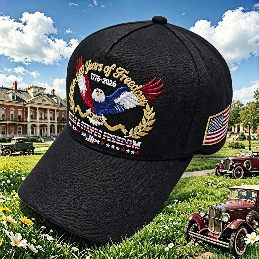 250th Anniversary 1776-2026 Years of Freedom Eagle Embroidered Baseball Cap 4th of July Patriotic USA Flag Adjustable Unisex Hat