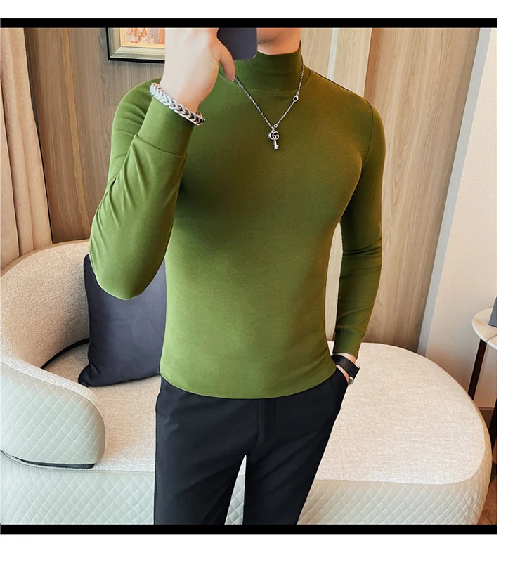 2026 Herren Thermounterwäsche Rollkragen-Hemd mit Revers, dünnes Modal-Herbst- und Winter-Langarm-Unterhemd, einlagiges Slim-Fit-Oberteil – Detail 4