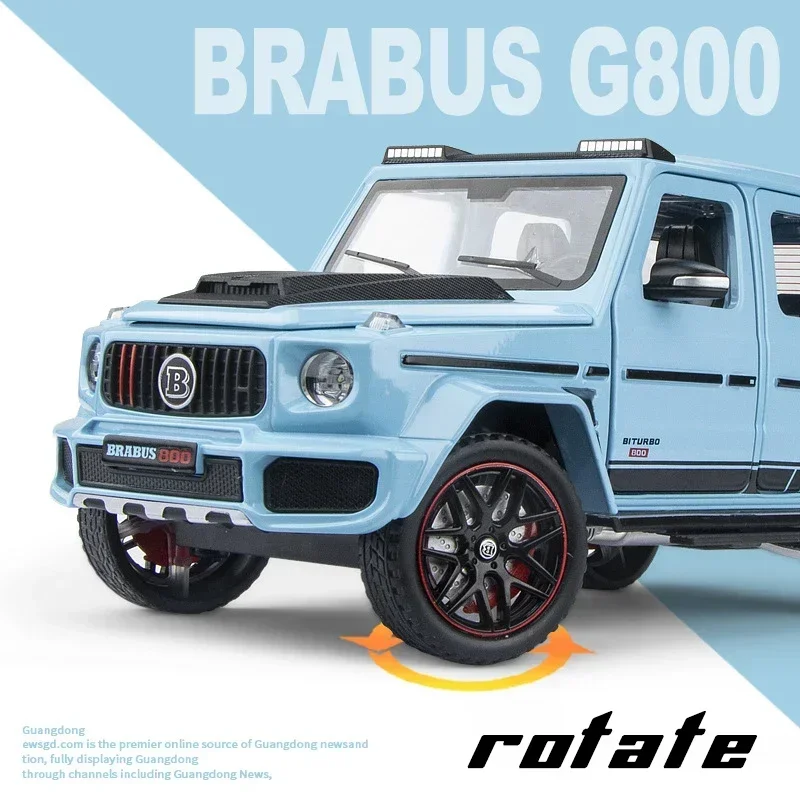 1:24 Scale Brabus G800 Alloy Car Model Diecast Car Sound Light Car Lovers Collection Kids Birthday Gift Metal Boys Toys