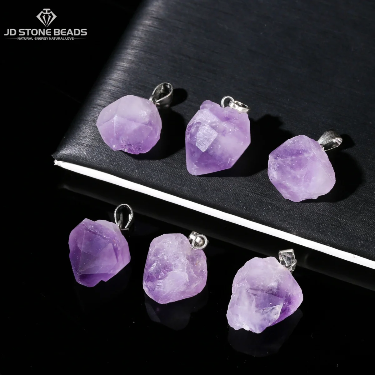 1 Pc Natural Stone Amethyst Cluster Pendant Irregular Healing Charms for Jewelry Making DIY Bracelet Necklace Accessories ﻿