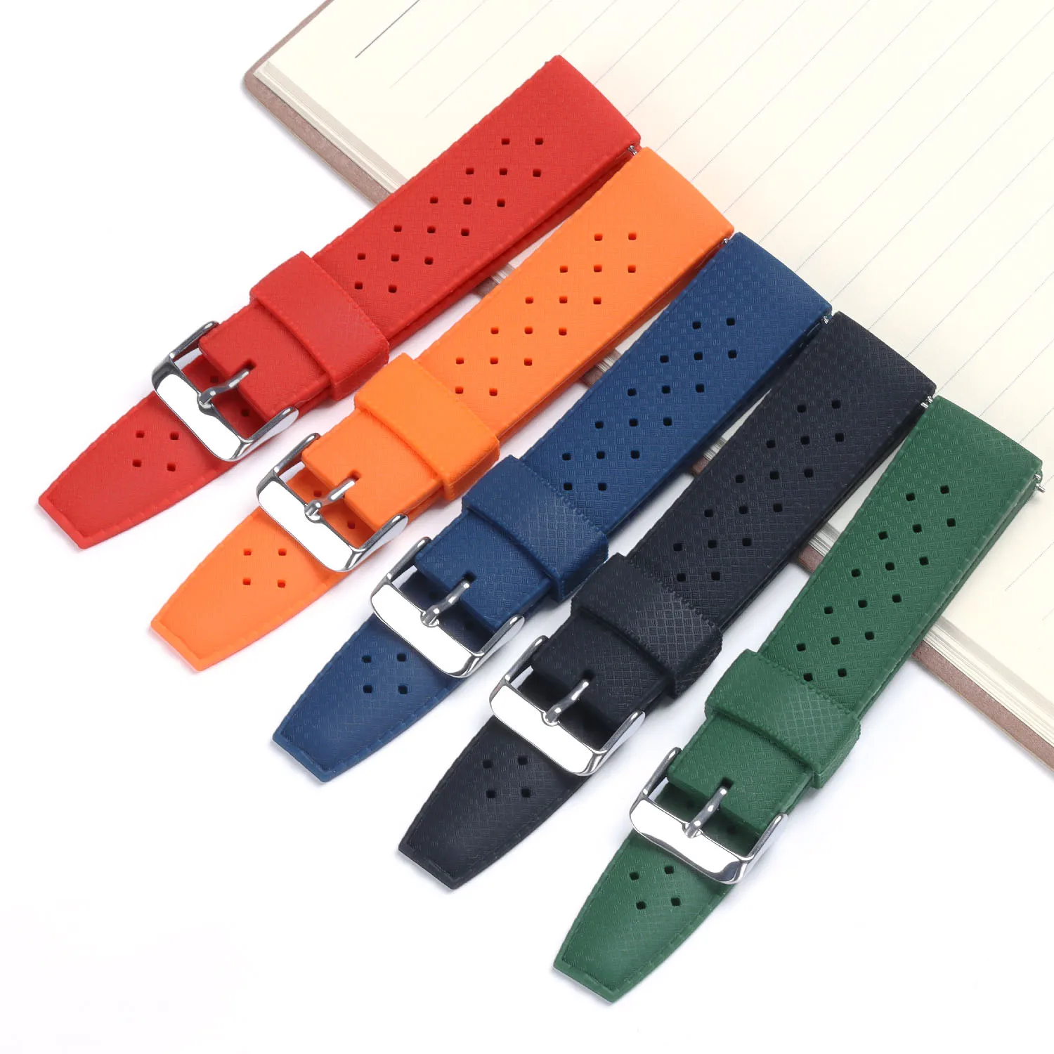 Tropical Silicone Strap Quick Release Watch Band 18mm 20mm 22mm TPU Tropic Strap Smart Watch Strap for Oris Seiko Citizen