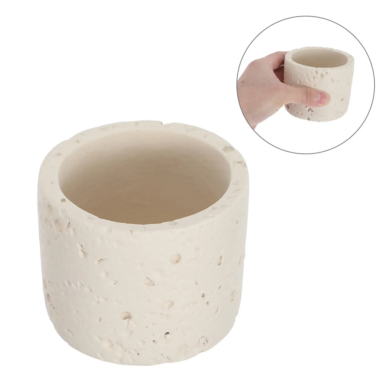 Minimalist Concrete Match Holder Compact Cement Match Organizer for Candles Camping Picnic Tabletop Living .76in Dia