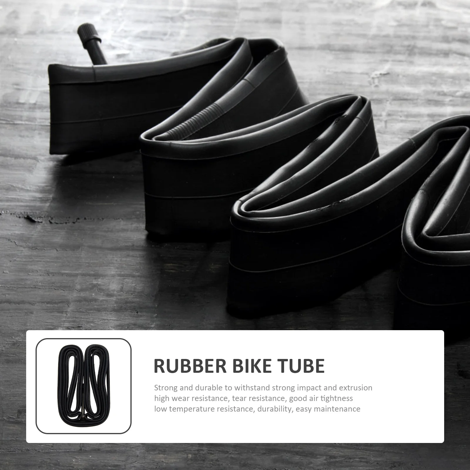 

2Pcs Road Bike Inner Tube High-Grade Rubber Shockproof Wear-Resistant Easy Installation Cycling Tube Replacement Bike Supplies