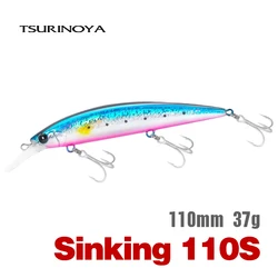 TSURINOYA 110mm 37g Heavy Weight Sea Fishing Lure Max 80m Ultra Long Casting Sinking Minnow WIZARD 110S Artificial Hard Baits
