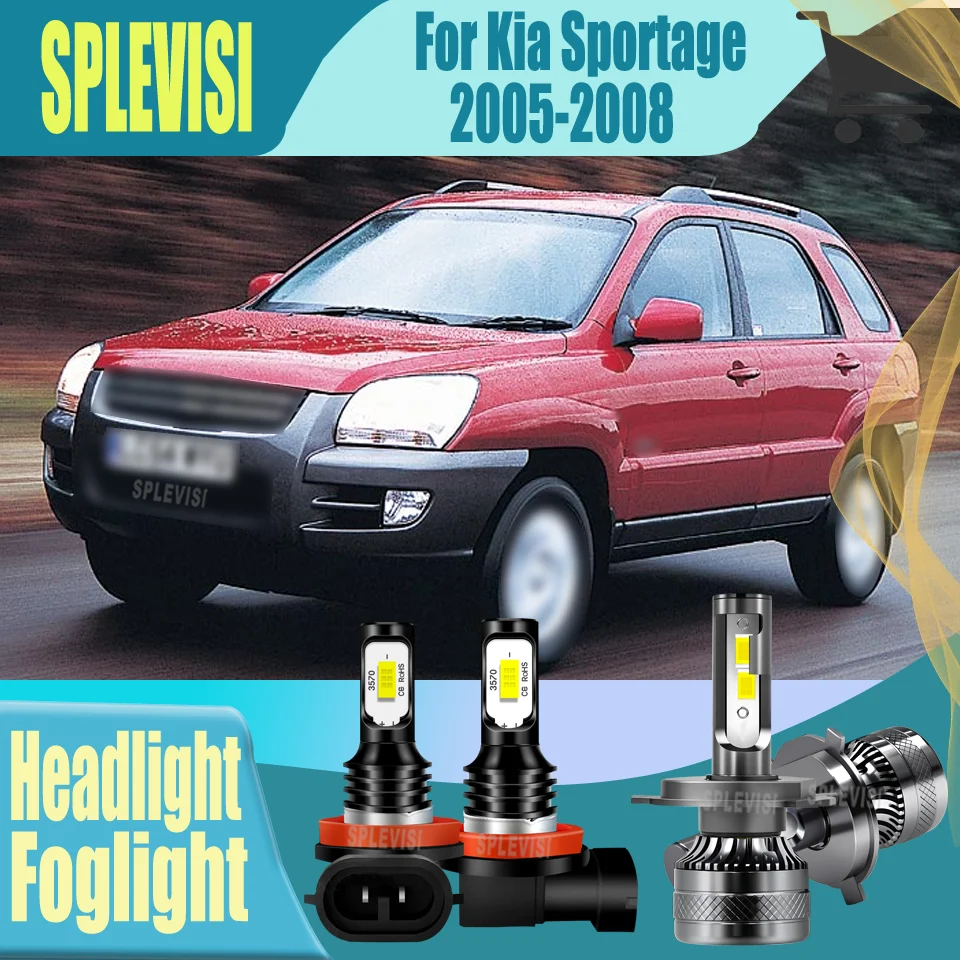 

LED Headlight/Foglight Waterproof shock-proof Lifetime over 50000hrs Durable plug and play For Kia Sportage 2005 2006 2007 2008
