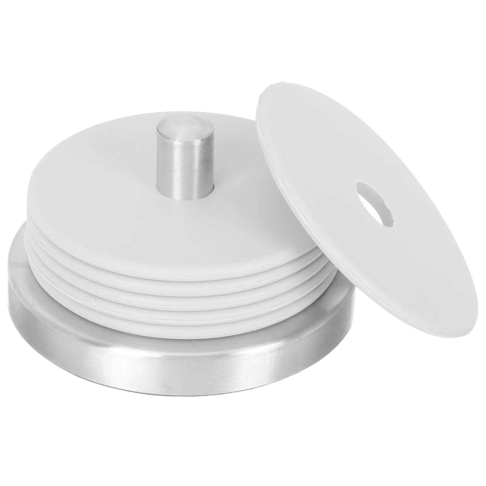 

1Set Anti Slip Silicone Coaster Set Heat Resistant Round Cup Mats with Stainless Steel Holder Table Protection for Home Bar