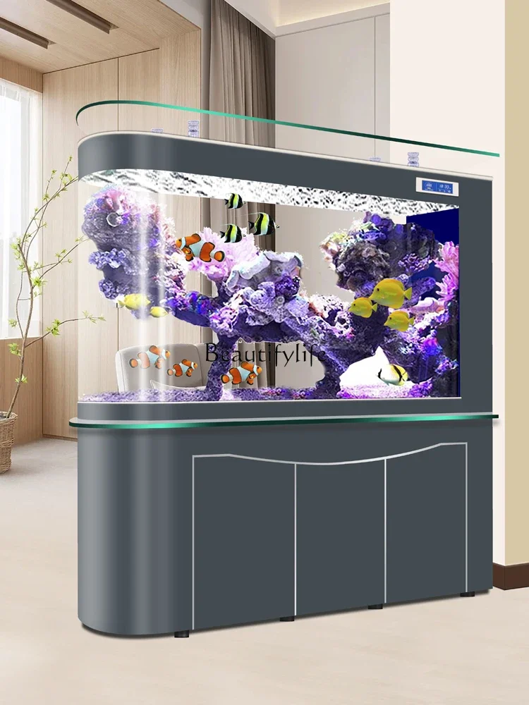 

yj9 Bottom Filter Dragon Fish Tank Subareas Screens Medium and Large Fish Globe Office Aquarium