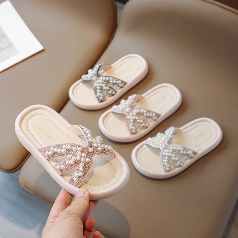 Children's Slippers 2024 Summer New CuHK Children's Slip-off Foreign Style Soft Soles Fashion Shoes for Girls