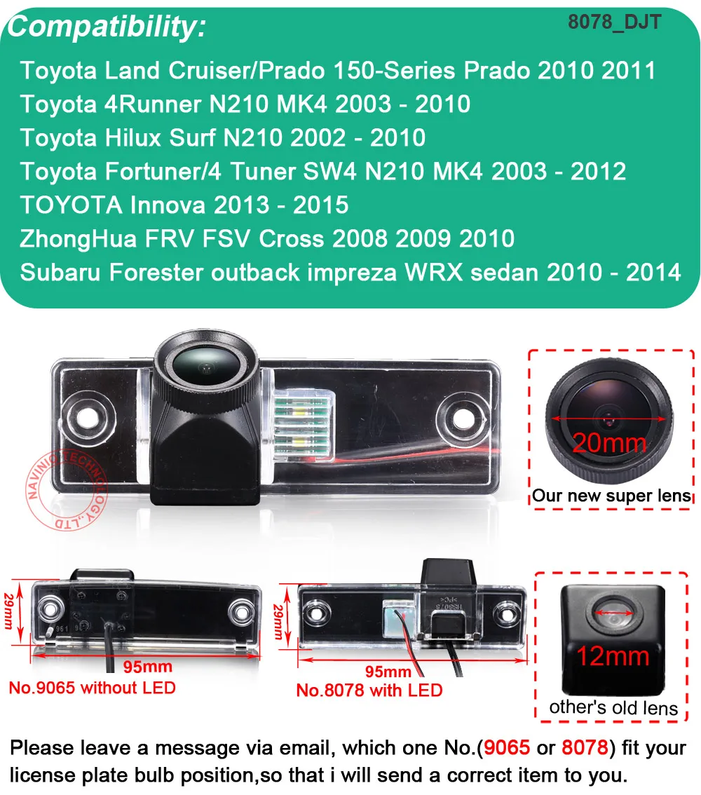 For Subaru Forester outback impreza WRX sedan/ZhongHua FRV FSV Cross Car backup parking rear view camera