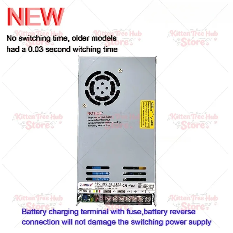 Suitable for New 350w 12/24v  universal AC UPS/Charge function monitor switching power supply input 110/220v battery charger ou