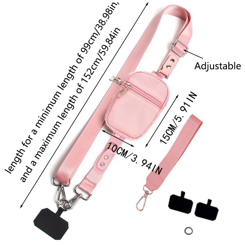 Verstellbarer Riemen, abnehmbare Umhängetasche, Damen-Brusttasche, Herren-Outdoor-Sport-Lauftasche fürs Handy, Münzgeldbörse, Kartenhalter – Detail 1