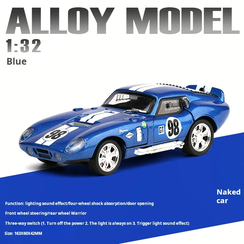 معتمد رسميًا 1:32 شيلبي كوبرا نموذج سيارة من خليط معدني للسيارة الخارقة، لعبة سيارة رائعة ومقتنيات هدايا للأولاد الخفيفة #1