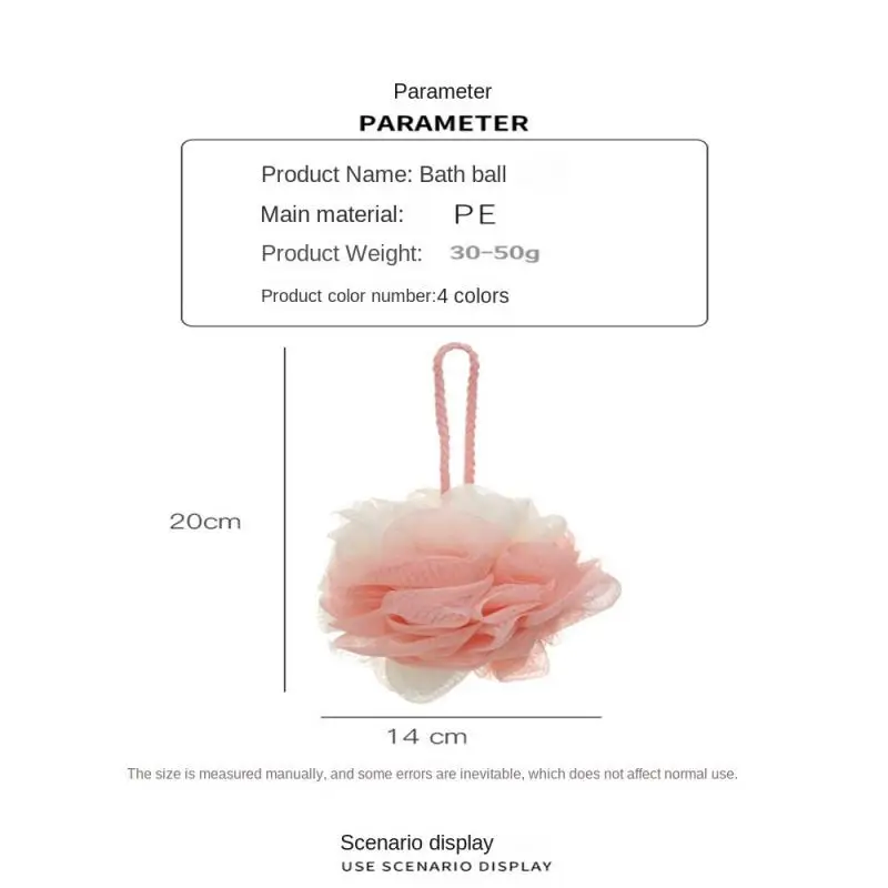 Cotton Rope Bath Ball Plain Rich Bubbles Exfoliating Soft Bathroom Supplies Scrub Towel Back Rub Grid Design Comfortable