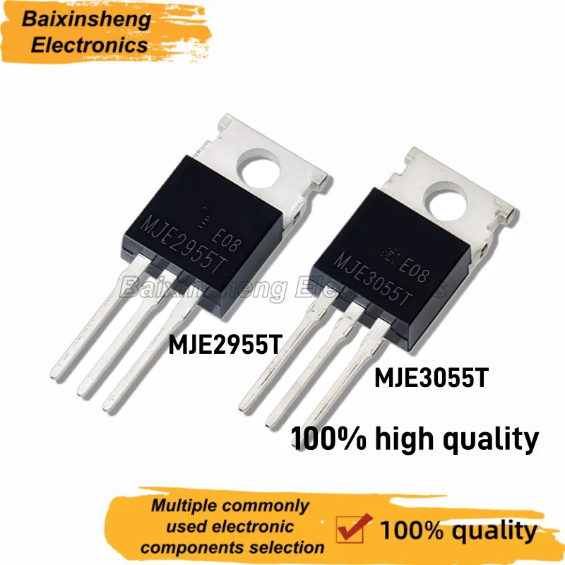 10PCS NEW MJE3055T MJE2955T TO-220 NPN PNP Power Transistor Audio Amplifier Switching Triode Electronic Components In Stock