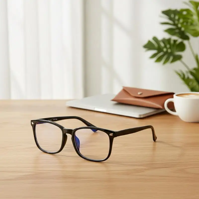 Full Frame Square Unisex Optical Glasses Radiation Protection Plain Anti-eye Strain Eyewear for Screen Time Work Study Gaming