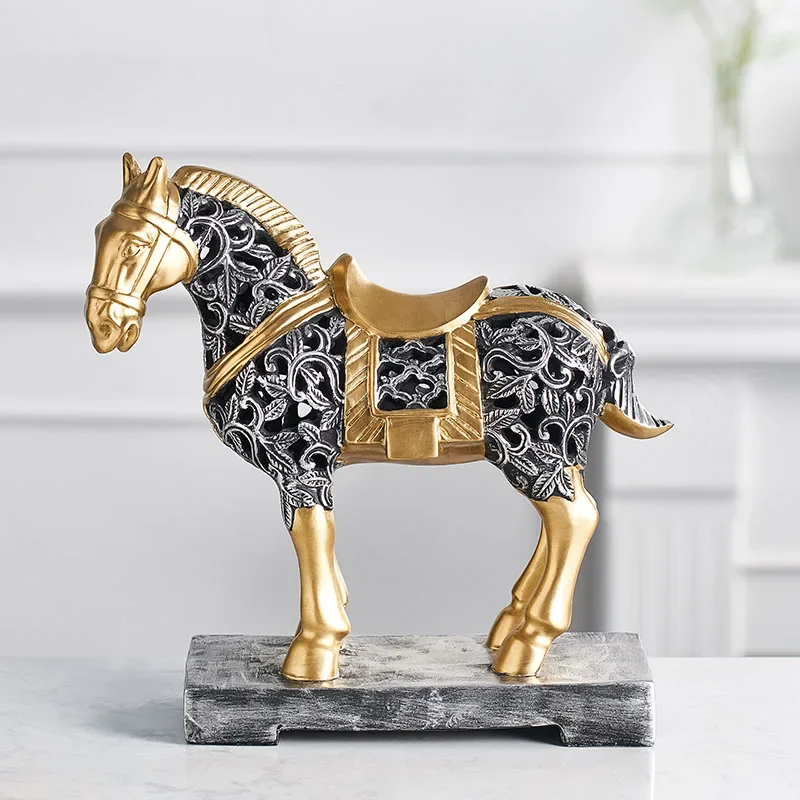 

Modern Home Decor Horse Statue Living Room Decoration Home Accessories War Horse Figurine Room Decor Resin Art Crafts Sculpture