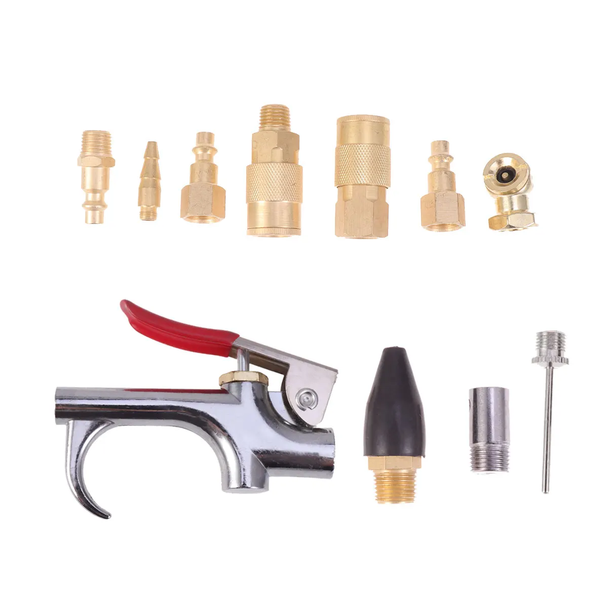 

10 Pcs Copper Quick Connector Set 1 4 Inch Industrial Grade Brass Couplers Plugs Tool Connection Pneumatic Kit