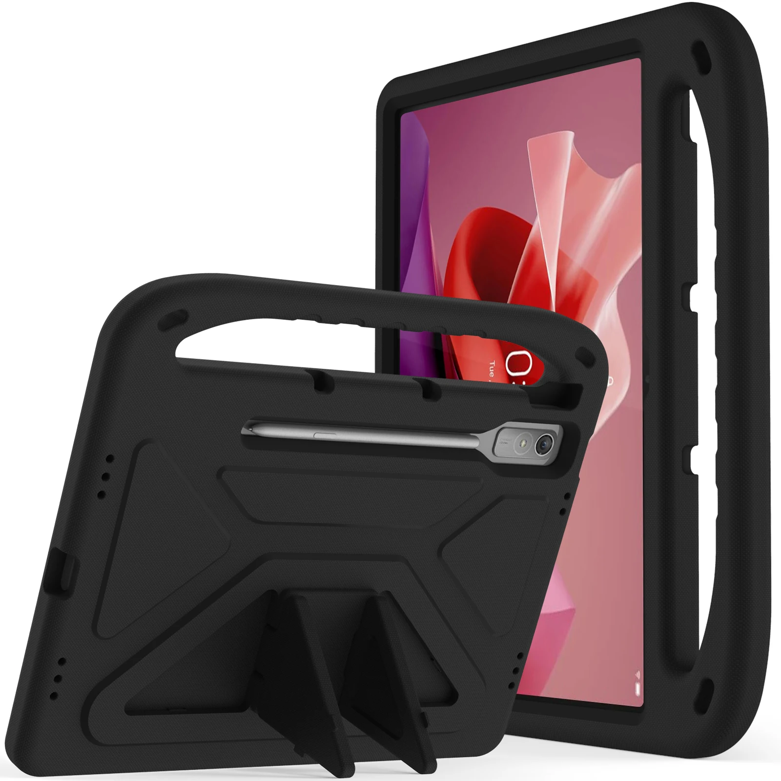 

EVA Case For Lenovo Tab P12 2023 TB370FU TB371FU Xiaoxin Pad Pro 12.7" Built-in Kickstand Kids Friendly Cover With Hand Holder