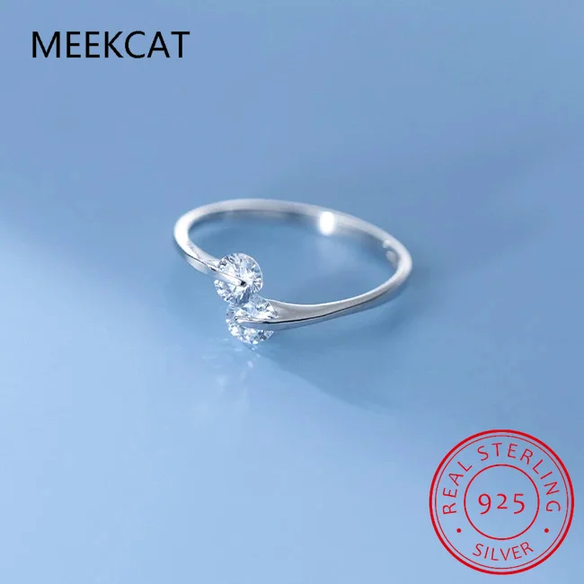 1CTTW 4.5mm Princess Cut GRA Certified Moissanite Rings for Women Adjustable 100% 925 Sterling Silver Wedding Party Band