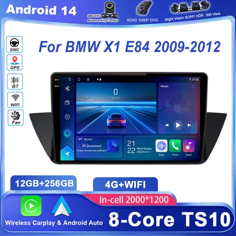 자동차 DVD 안드로이드 스테레오 라디오 BMW X1 E84 2009 -2012 자동 블루투스 고성능 CPU 멀티미디어 비디오 플레이어 터치 스크린