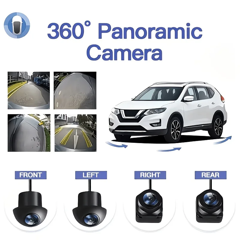 360-degree Panoramic Car Rear View Camera - Full Color AHD1080P Front + Rear + Left + Right Surround View Camera System