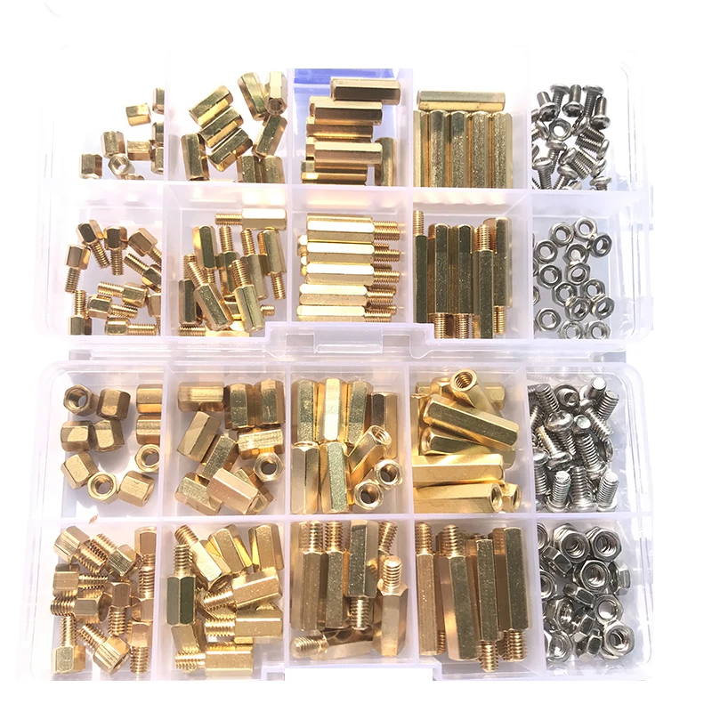 Männlich-Weiblich Sechskant-Messing-Abstandshalter-Set M2 M2.5 M3 M4 Messing-Rundabstandshalter mit 304 Schraube und Sechskantmutter PCB Motherboard Abstandshalter – Detail 15