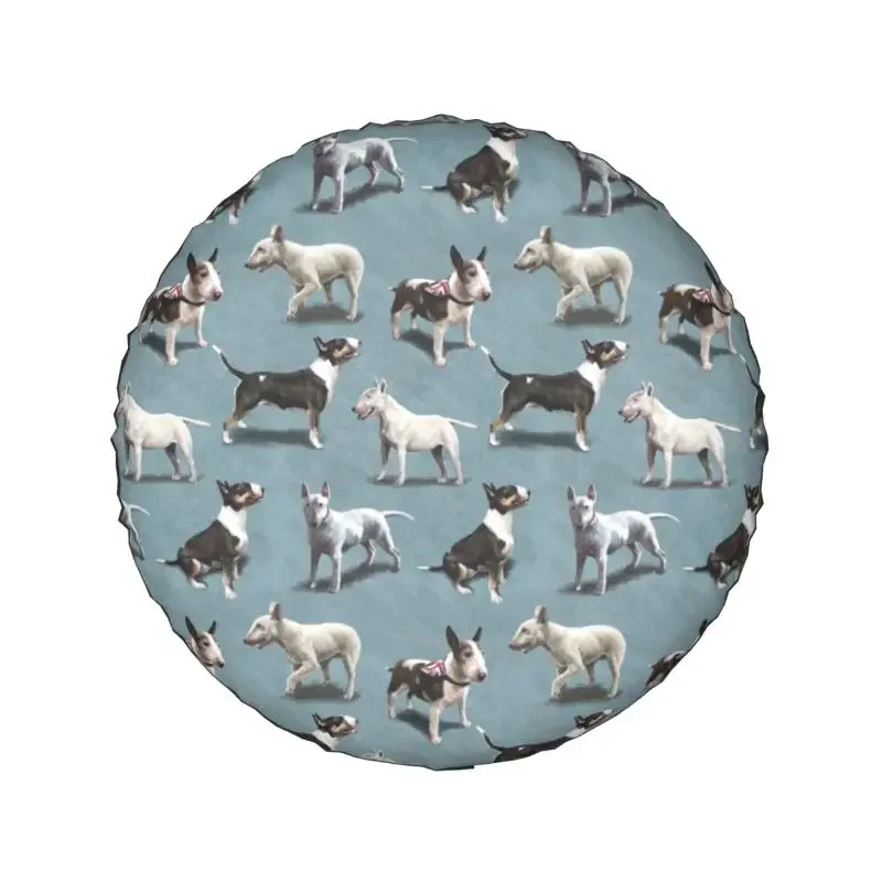 The Bull Terrier Dog Spare Tire Cover for Jeep Mitsubishi Pajero Animal Pet SUV RV 4WD Car Wheel Protectors 14