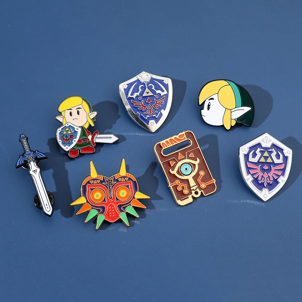 Legend of Zelda Game Peripherals Metal Badge Breath of The Shield Wilderness Brooch Kingdom's Tears of Moji Fashion Toys Anime