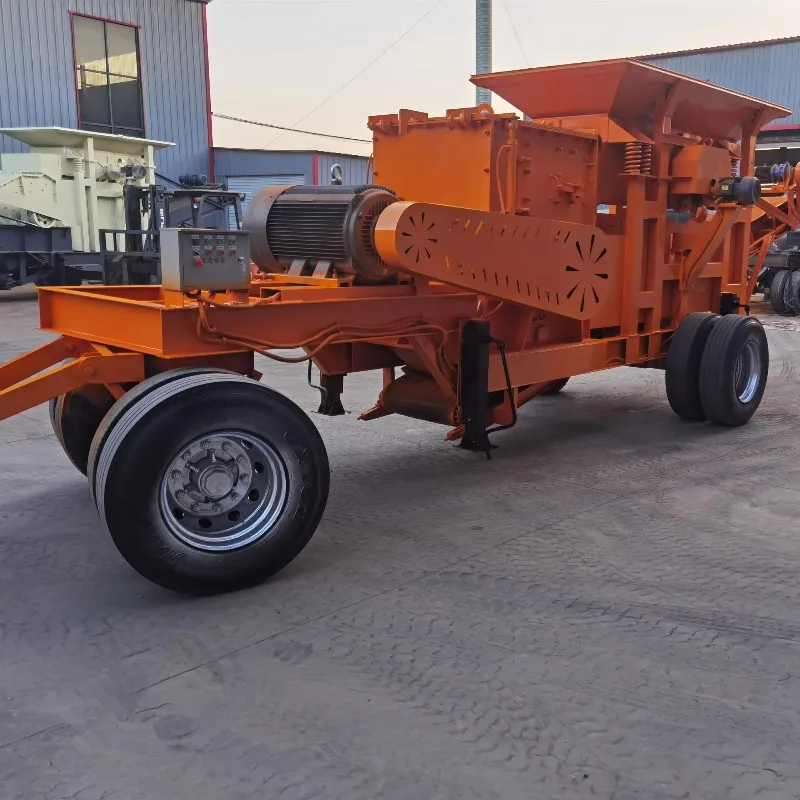 Customized Portable Stone Rock Mobile Roller Crusher, Small Hand Operated Mini Crusher Machine for Quarry and Mining Crushing