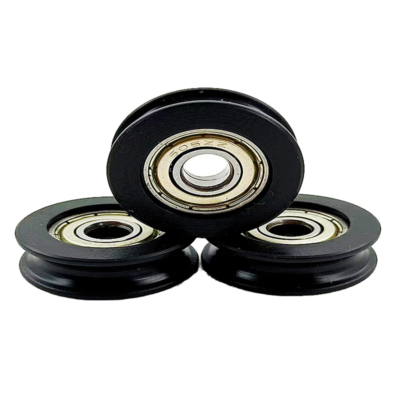 High Quality U Groove Nylon Rubber Injection Pulley Flexible Ball Bearing Wheel For Door Window Rail