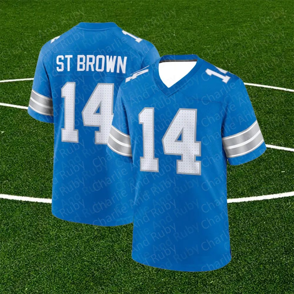 Jersey No.14/87/97 Amon-Ra St. Brown Sam Laporta Aidan Hutchinson Detroit Lions Legend Jersey Blue Trend Fashion Clothing Top