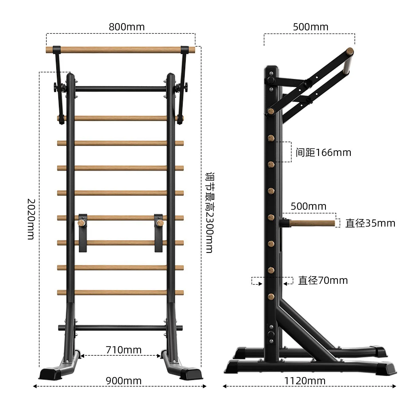YJQ indoor rib frame pull-up household horizontal bar no punching family parallel bar trainer