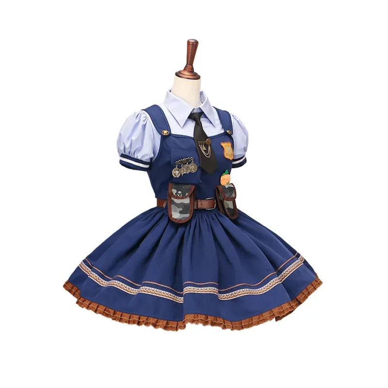

CyHigh Quality New Zootopia Judy Bunny Costume Cosplay Halloween Party Clothes Disguise Cartoon Zoo Roleplay Fantasia Outfits